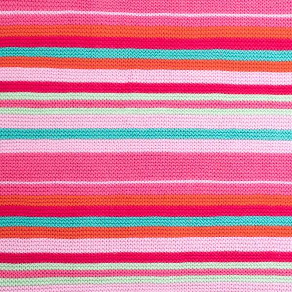 Baby Blanket Pink Striped Knit 80cm x 100cm - British product