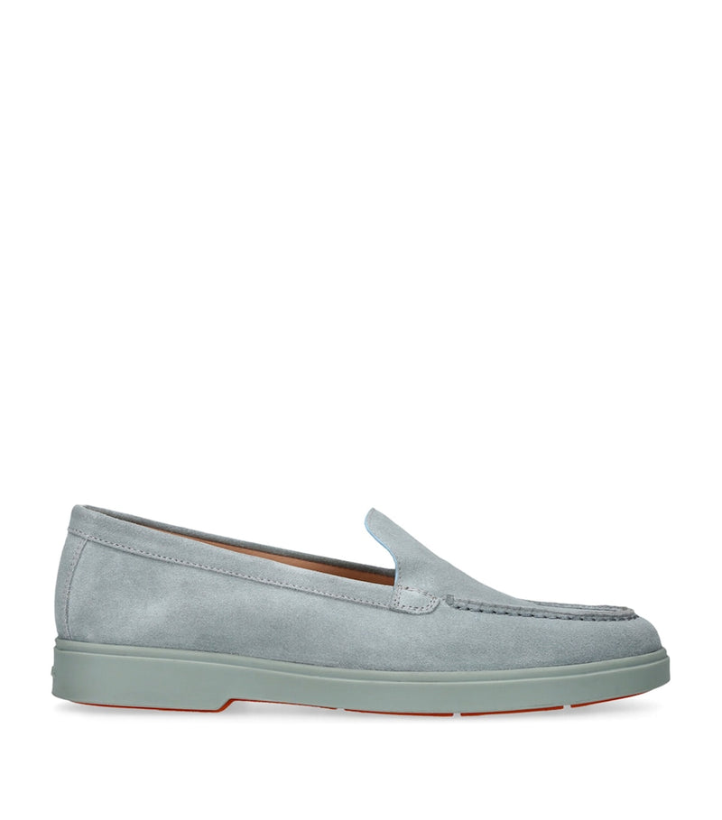 Premium Suede Loafers with Rubber Sole, Made in Italy