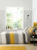 Fusion Ochre Yellow Betley Duvet Cover and Pillowcase Set