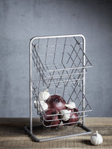Industrial Grey 2 Tier Storage Basket Kitchen Organizer