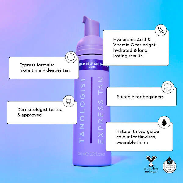 Tanologist self tan mousse medium bottle (British brand)
