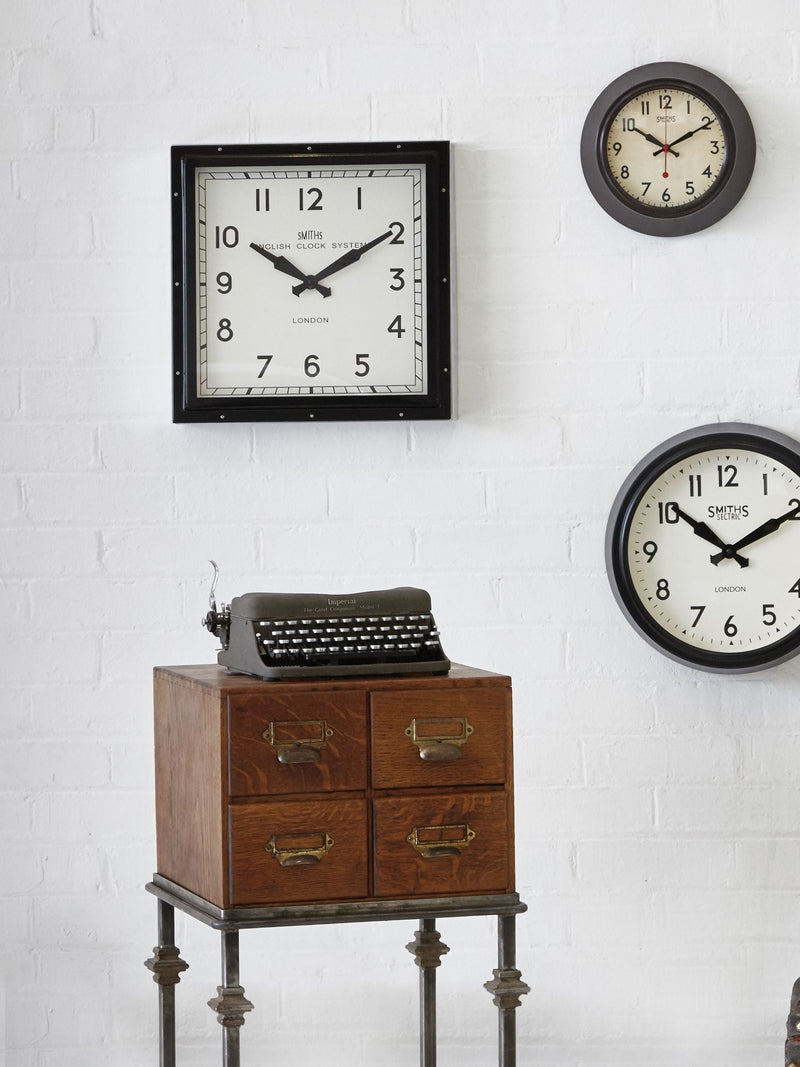 Brookpace Lascelles Black Smiths Square Clock with Arabic Numbers