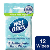 Wet Ones Be Gentle Antibacterial Hand Wipes x 12