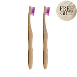 Dr Botanicals bamboo toothbrush purple duo pack 2 pieces, imported from the UK