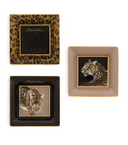 Dolce&Gabbana Casa Leopard decorative square porcelain plates set of 3 10cm - British product