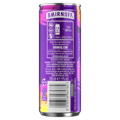 Smirnoff Passionfruit Martini Cocktail 250ml (British brand)