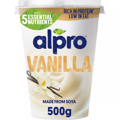 Alpro vanilla dairy free soya yoghurt alternative 500g - British product