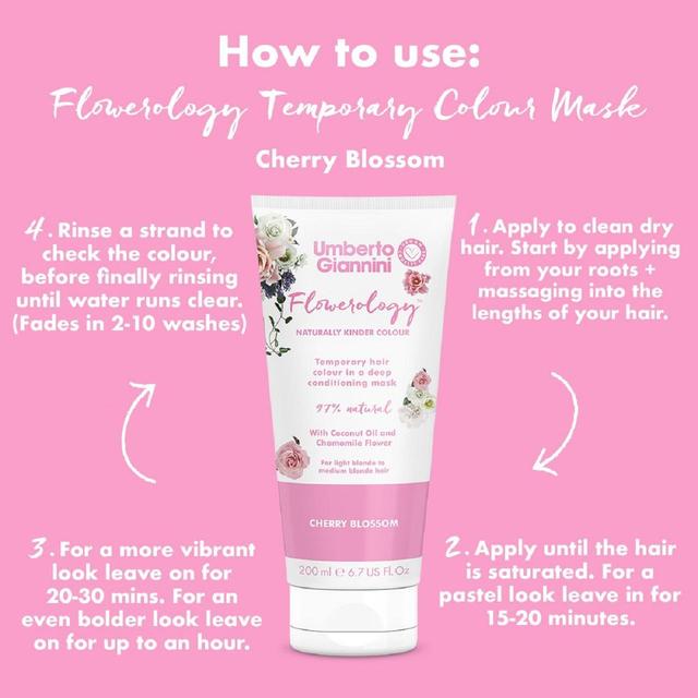 Umberto Giannini Flowerology Temporary Colour Mask - Cherry Blossom 200ml GOODS M&S