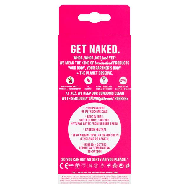 XO! Hi-Sensation 'Righteous Rubber' Ribbed + Dotted Condoms 6 per pack GOODS M&S