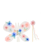 Meri Meri organza flowers wings and wand set, imported from the UK