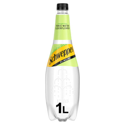 Schweppes slimline elderflower tonic water 1L bottle (British brand)