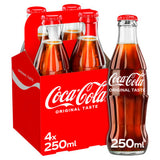 Coca-Cola Original Taste cola 4 x 250ml bottles - British product