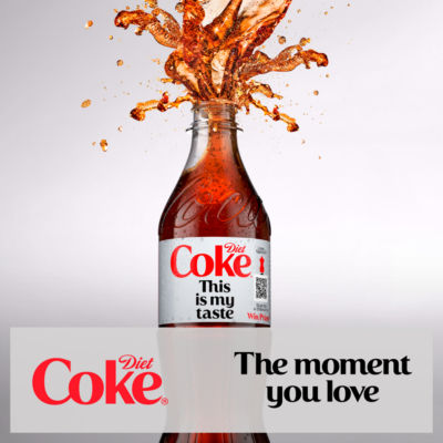 Diet Coke sugar-free cola drink 500ml bottle - British product