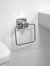 Showerdrape Chrome Suction Wall Mounted Towel Ring Bathroom Accessory