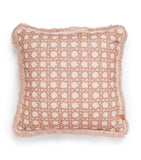 Poodle & Blonde Fringed Rattan Cushion (50cm x 50cm)
