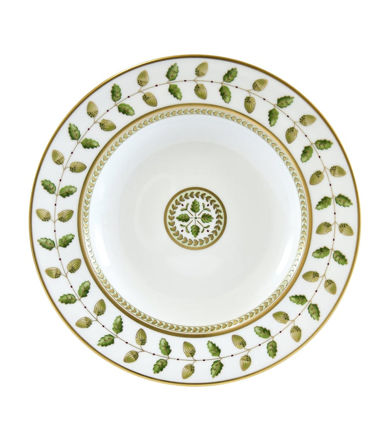 Bernardaud rimmed soup plate with floral print, 22.5cm diameter - British product