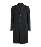 Regular Fit Virgin Wool Overcoat with Notched Lapels