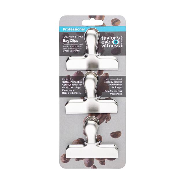 Stainless Steel Medium Bag Clips 3 per pack GOODS M&S