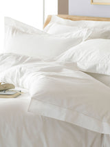 Paoletti White Oxford Duvet Cover and Pillowcase Set