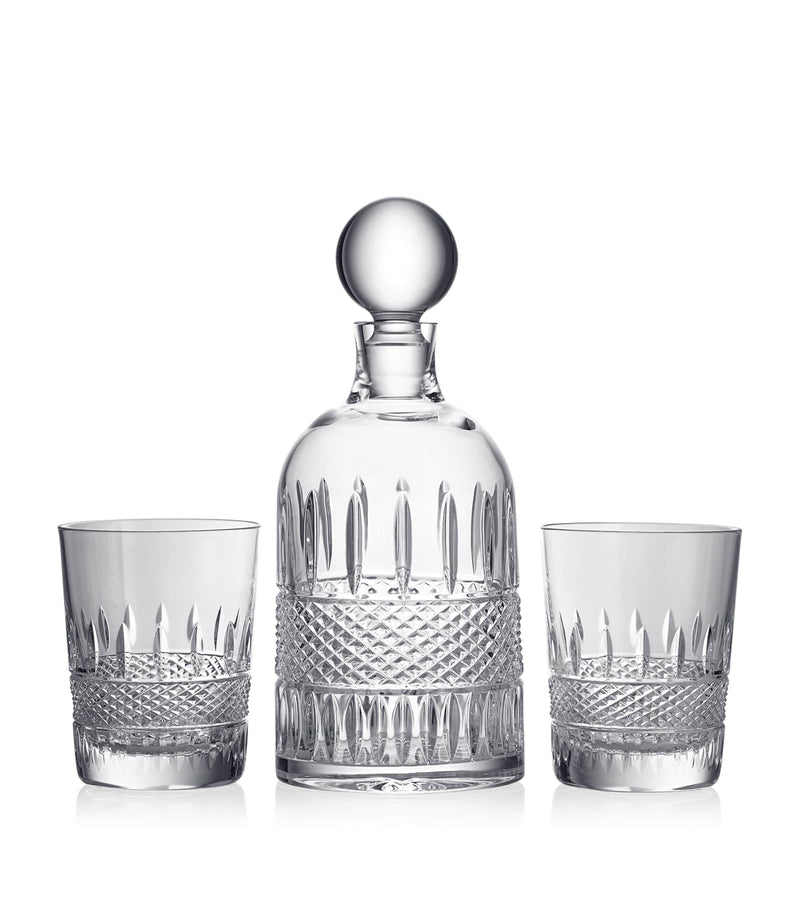 Waterford Crystal Mastercraft Irish Lace decanter set with tumblers (British brand)
