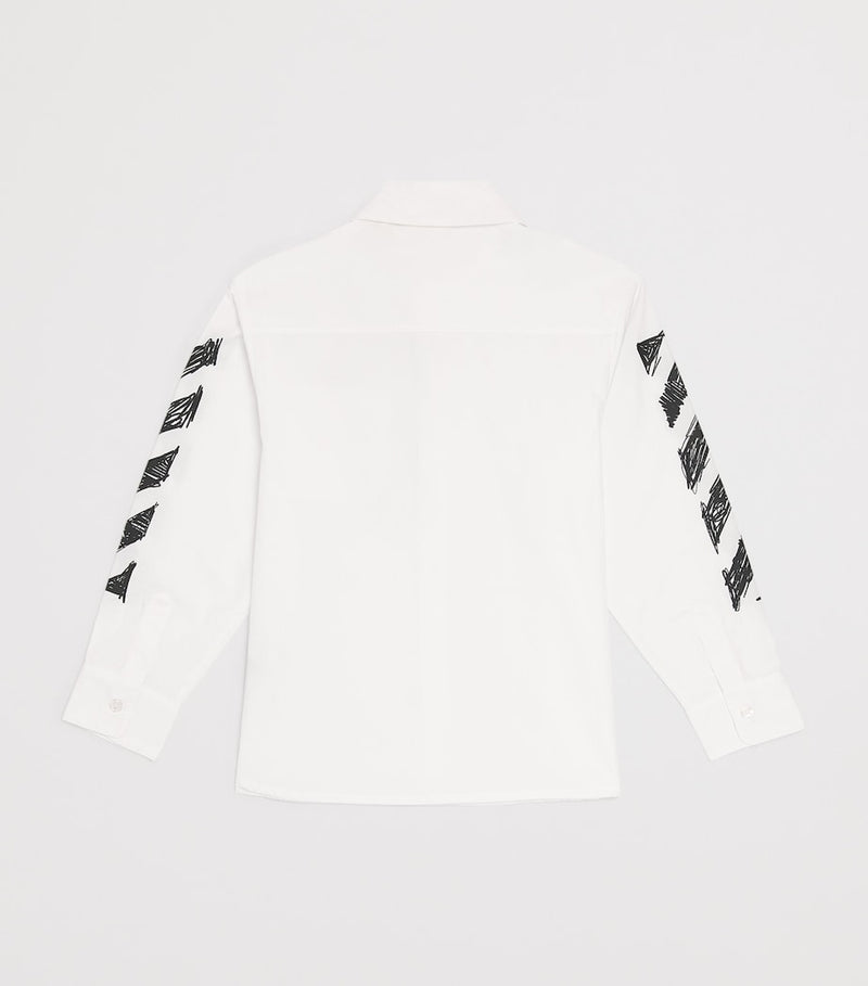 Off-White kids cotton diagonal sketch shirt (4-12+ years), imported from the UK