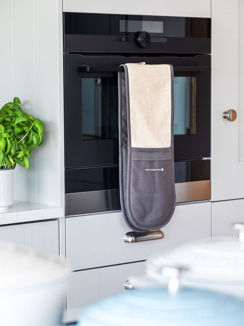 MasterClass Grey Deluxe Professional Double Oven Gloves, imported from the UK