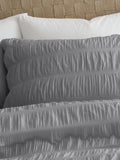 Catherine Lansfield grey seersucker duvet cover set - British product