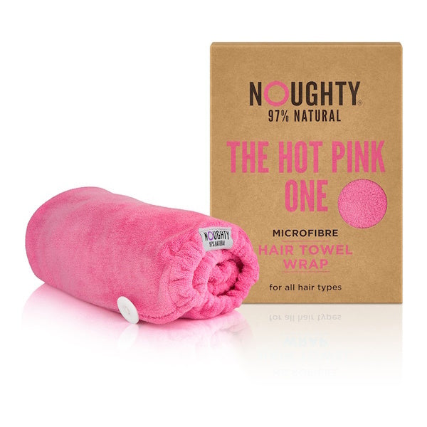 Noughty microfibre hair towel hot pink - British product