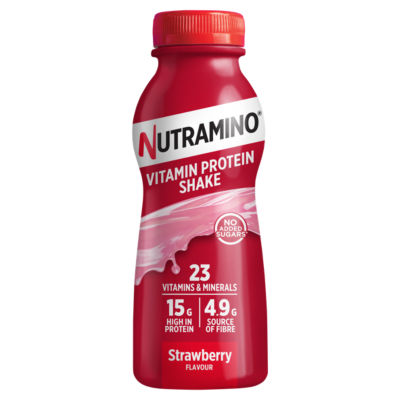 Nutramino strawberry vitamin protein shake 325ml, imported from the UK