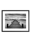 Brookpace Lascelles Black Morning Pier wall art 34x26 inch - British product