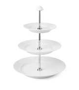 Royal Copenhagen Porcelain White Fluted 3-Layer Étagère Cake Stand 35cm