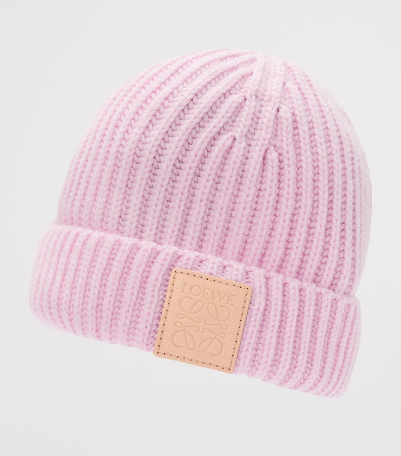 LOEWE Cashmere Ribbed Beanie hat, UK version