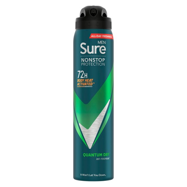 Sure Men 72hr Nonstop Protection Quantum Dry Antiperspirant Deodorant 250ml GOODS M&S