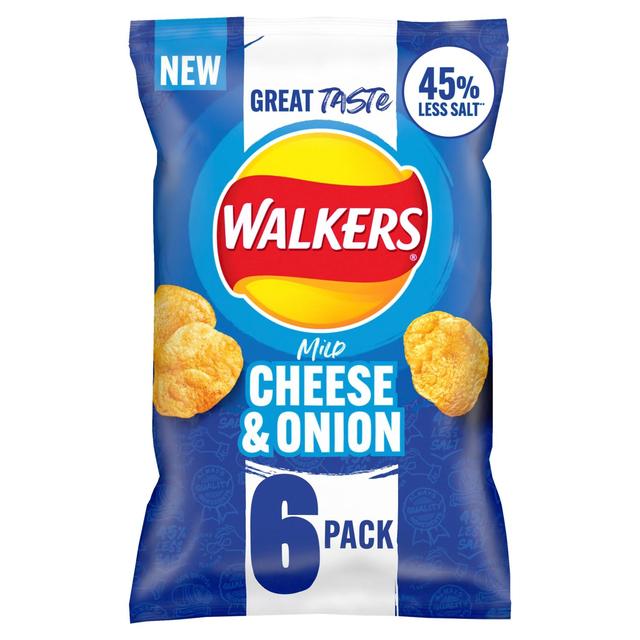 Walkers Less Salt Mild Cheese & Onion Multipack Crisps 6 per pack GOODS M&S