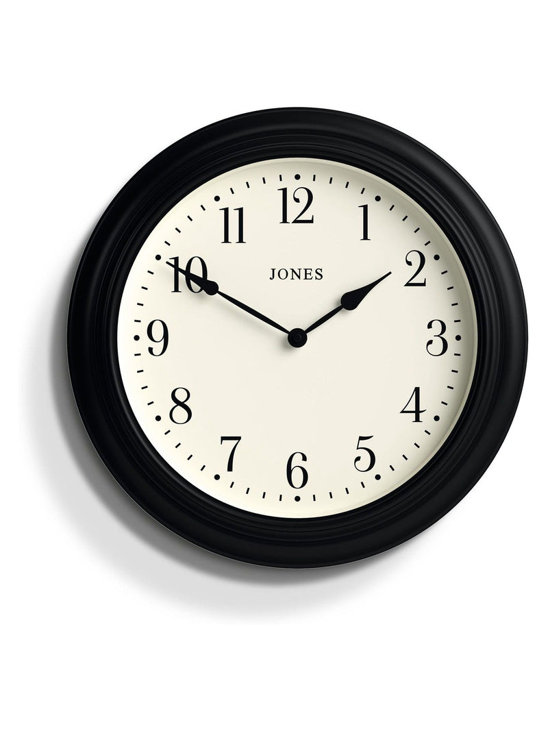 Jones Clocks black classic wall clock 40.5cm, UK version