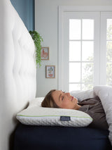 Snuggledown Medium Back Sleeper Memory Foam Pillow with White Cover