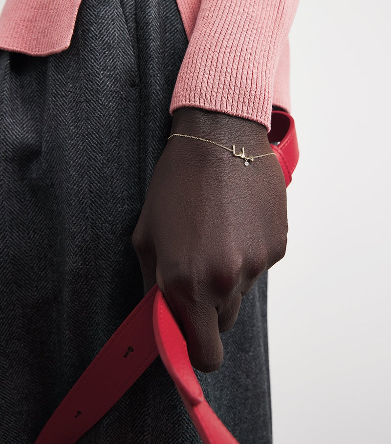 Persée Yellow Gold and Diamond Around the Words Mama Bracelet