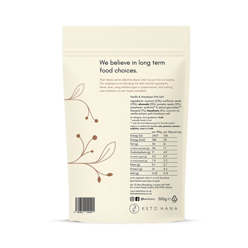 Keto Hana Vanilla & Himalayan Pink Salt Keto Granola 300g