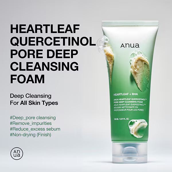 Anua Heartleaf Quercetinol Cleansing Foam 150ml - British product