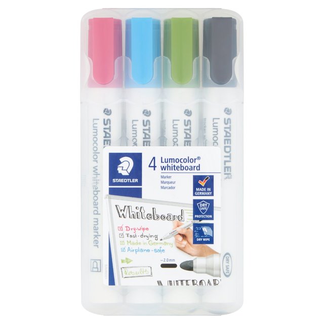 STAEDTLER Lumocolor whiteboard marker bullet tip 4pcs - trend colours GOODS M&S