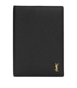 Saint Laurent Leather Monogram Passport Holder