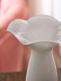 Nina Campbell white fluted large vase, imported from the UK