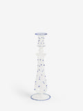 Nina Campbell blue dotty glass candle holder, imported from the UK