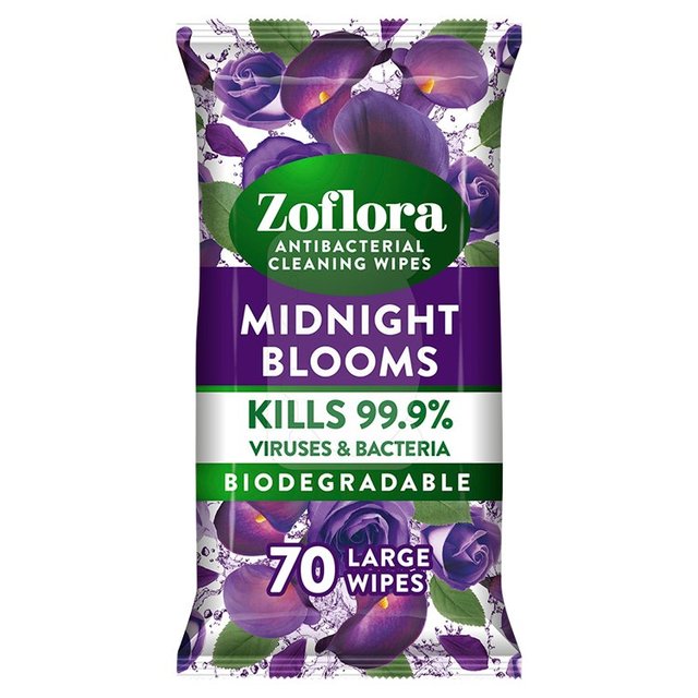 Zoflora Midnight Blooms Antibacterial Multi-surface Wipes 70 per pack GOODS M&S