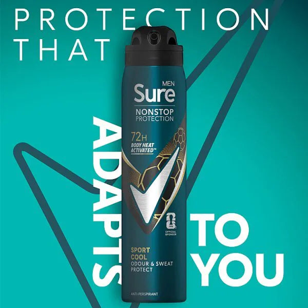 Sure Men Sport Cool Anti-Perspirant Spray 250ml (British brand)