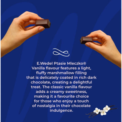 E. Wedel vanilla flavour marshmallow in dark chocolate 340g - British product