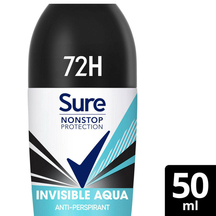 Sure Women Antiperspirant Deodorant Roll On Nonstop Invisible Aqua GOODS ASDA