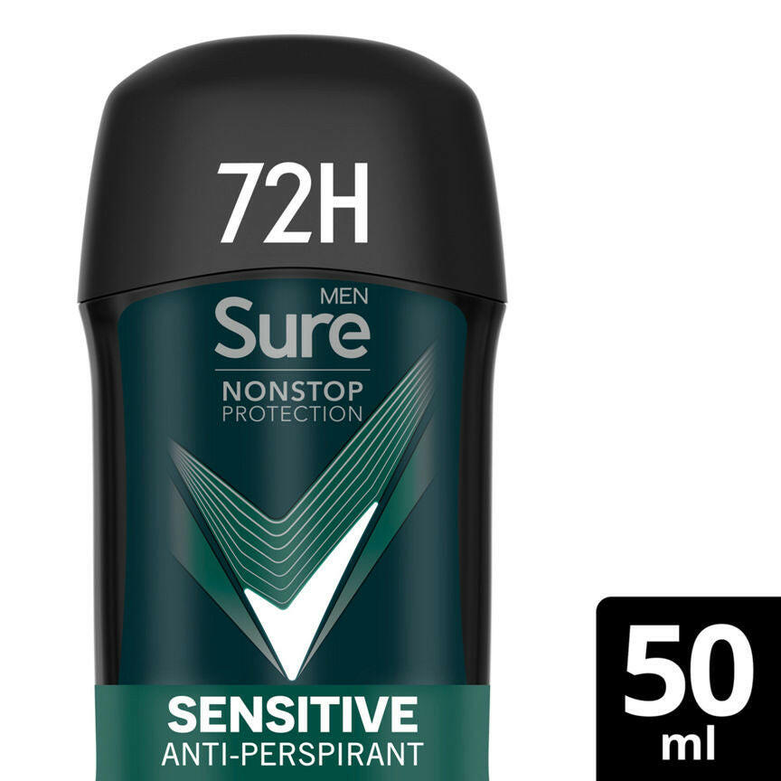 Sure Men Antiperspirant Deodorant Nonstop Protection Sensitive 50 ml GOODS ASDA