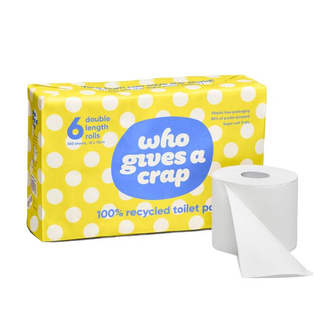 Who Gives A Crap 100% Recycled Toilet Paper 6 per pack GOODS M&S