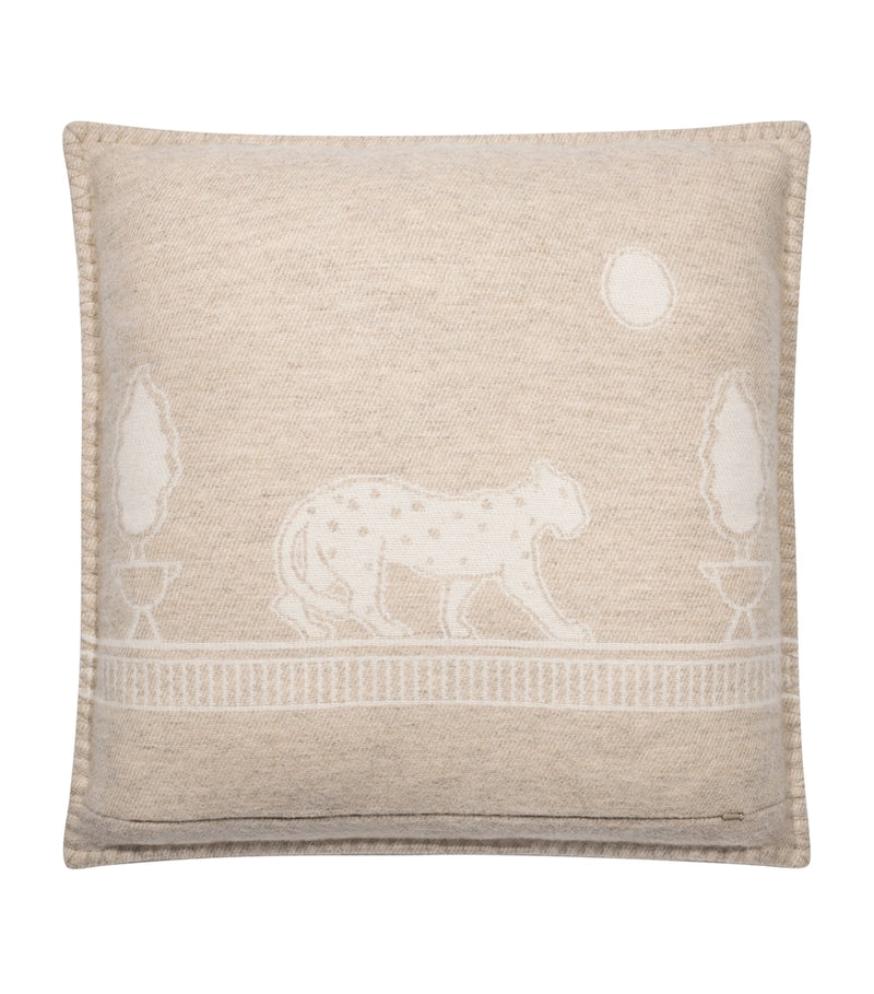 Cartier merino wool-cashmere animal print cushion 50cm x 50cm - British product